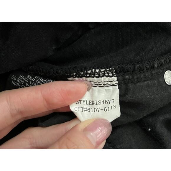 Tripp NYC Daang Goodman Y2K Vtg Black Side Grommets Skinny Women's Pants Size 3 - Picture 4 of 6